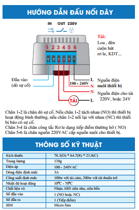 Hướng dẫn đấu nối ES01E-điều khiển từ xa 1 kênh có cảnh báo lỗi áp suất dòng chảy dùng SIM